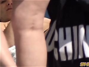 ginormous funbags inexperienced sans bra horny teens spycam Beach video